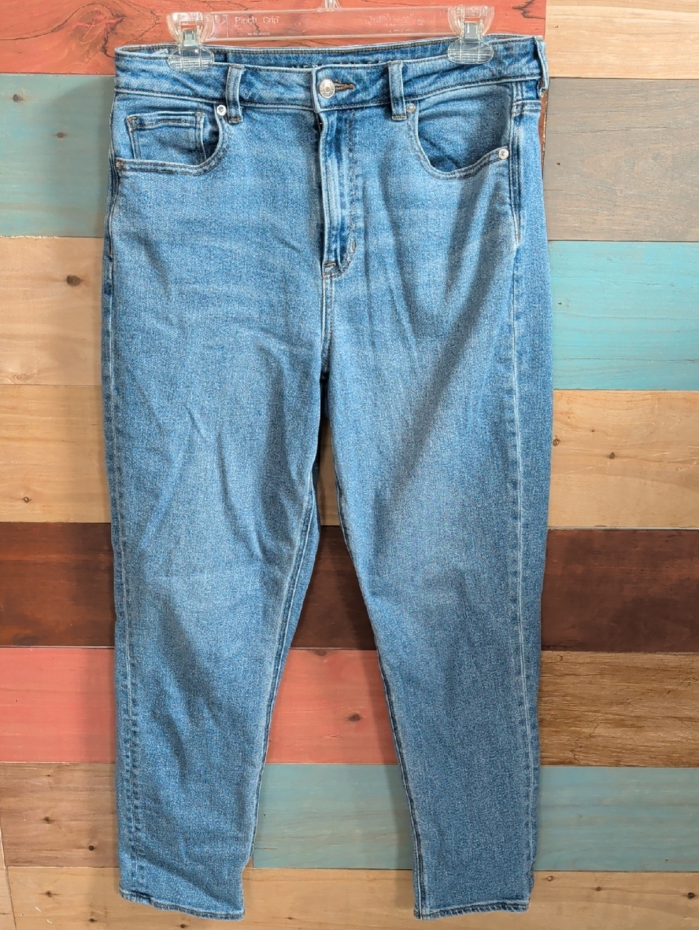 American Eagle Outfitters Straight Leg Jeans - Light Blue Denim